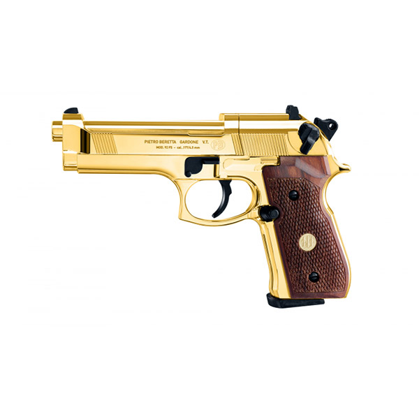 Vazdušni pištolj Beretta M 92 FS 4,5mm 140m/s,dijabole CO2 (gold-plated, wood grips)